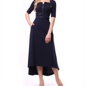 Navy Hi-Low Dress